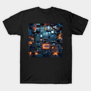 Cyber Circuit Cityscape T-Shirt